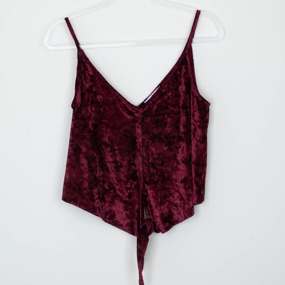 Buddy Love Tops - Buddy Love Womens Crushed Velvet Button Front Tank Top Size S Tie Bottom Vamp